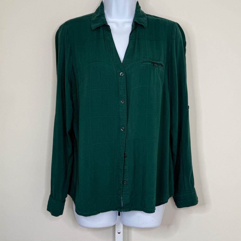 KUT From The Kloth Women's‎ Green Button Down Long Sleeve Shirt Size M